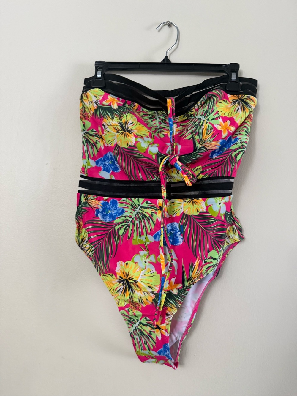 Tropical Floral One-Piece Swimsuit in Fuchsia